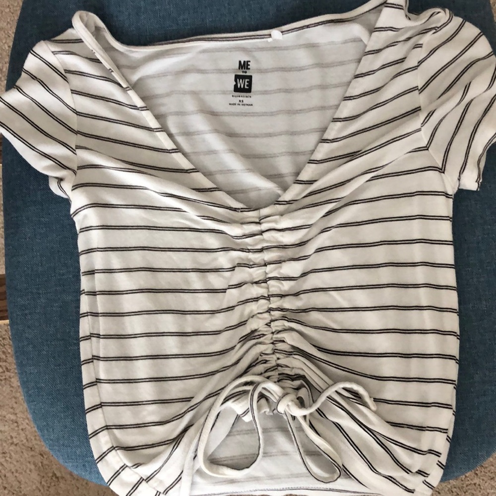 Pacsun black and white striped cropped T-Shirt